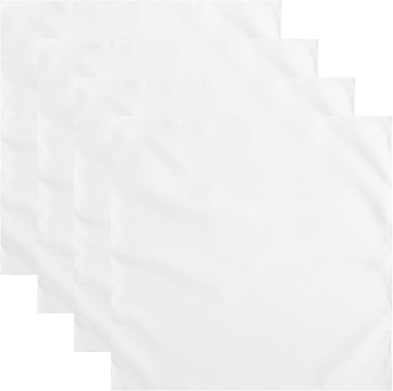 مناديل قماش البوليستر الأبيض 17 × 17 بوصة قابلة للغسل وقابلة لإعادة الاستخدام زينة طاولة العشاء للحفلات والأعراس والولائم - Image 1